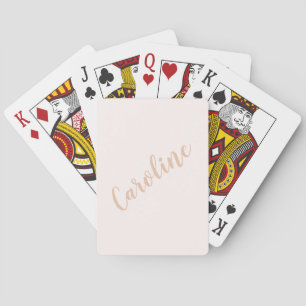 Jeu De Cartes Calligraphie minimaliste personnalisée Nom Blush T