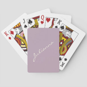 Jeu De Cartes Calligraphie moderne minimaliste nom lilas violet