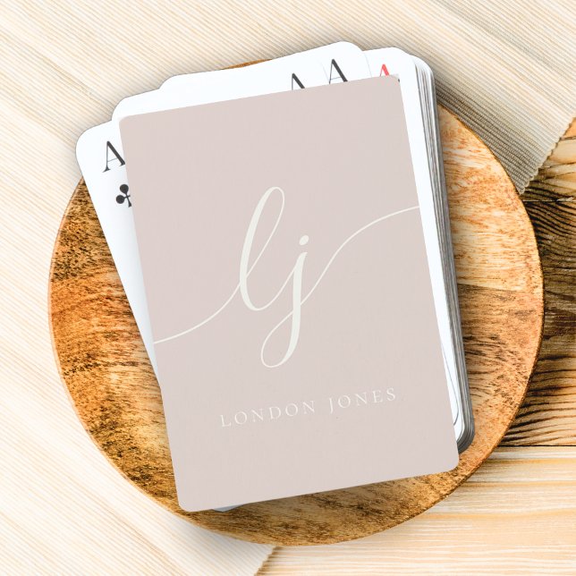 Jeu De Cartes Calligraphie Monogramme personnalisée Script fémin (Créateur téléchargé)