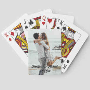 Jeu De Cartes calligraphie simple photo de mariage anniversaire