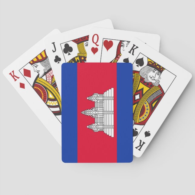 Jeu De Cartes Cambodge : Le drapeau cambodgien sur les cartes cl (dos)