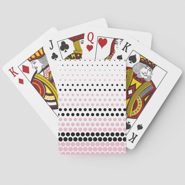 Jeu De Cartes Cameo rose et pois noir (dos)