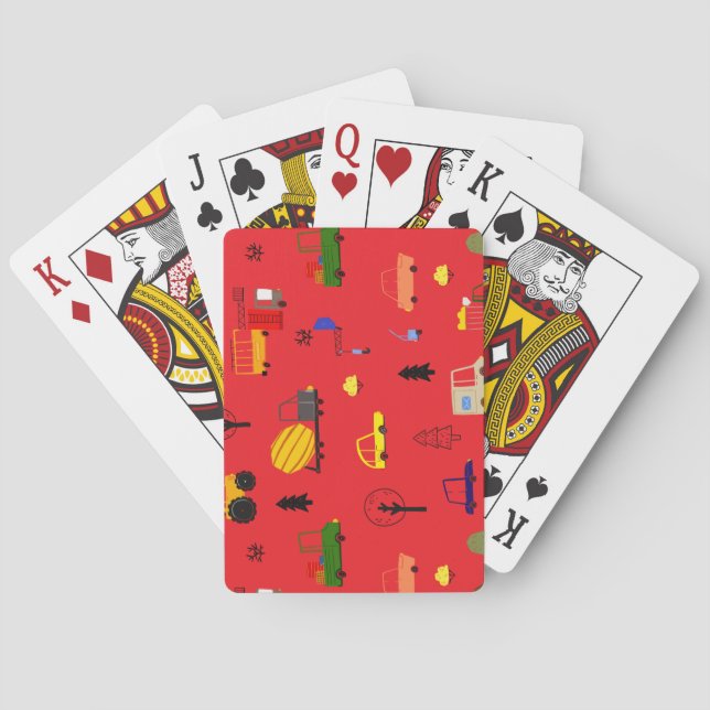 Jeu De Cartes Camion à benne de construction (dos)