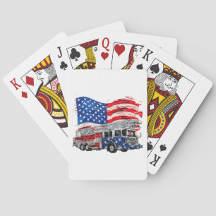 Jeu De Cartes Camion pompier rétro pompier pompier États-Unis Dr