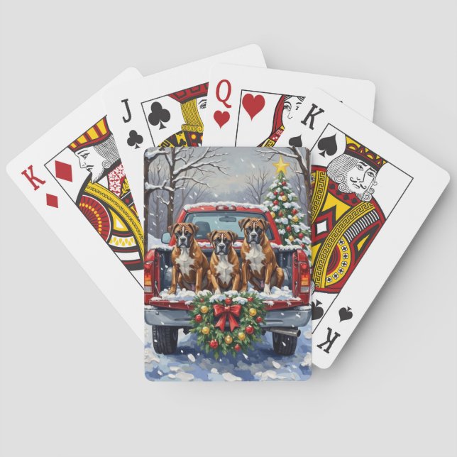 Jeu De Cartes Camion rouge de Noël Boxer Fêtes (dos)