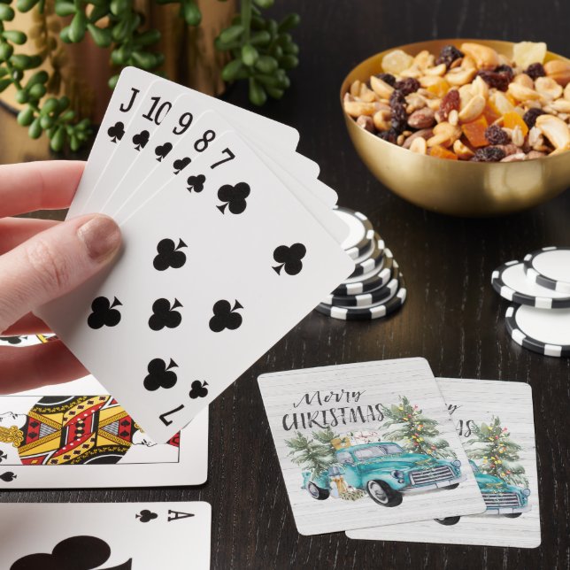 Jeu De Cartes Camionnette de Ferme Bleue Rustique | Noël (In Situ)