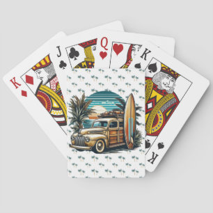 Jeu De Cartes camionnette vintage tropical/Hawaien surf