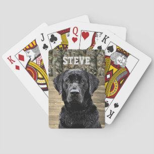 Jeu De Cartes Camo Black Lab Chien race Nom animal