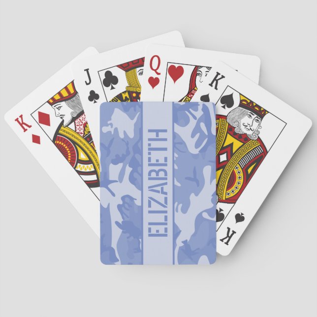 Jeu De Cartes Camo Bleu Personnalisé (dos)