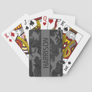 Jeu De Cartes Camo Personnalisé Gris Charbon