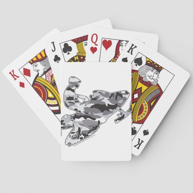 Jeu De Cartes Camoflage gris Motoneige (dos)