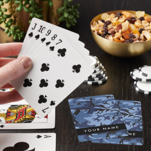Jeu De Cartes Camouflage bleu marine Votre nom Personnalisez
