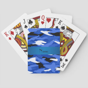 Jeu De Cartes Camouflage bleu nommé personnalisé
