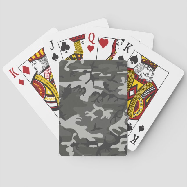 Jeu De Cartes Camouflage de l'armée grise (dos)