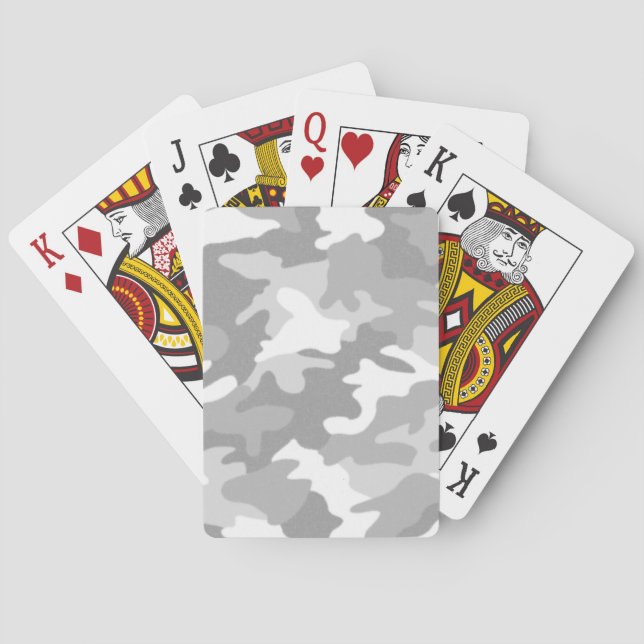 Jeu De Cartes Camouflage gris (dos)
