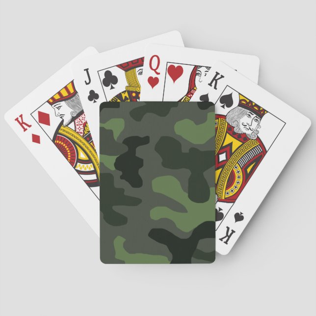Jeu De Cartes camouflage gris vert foncé no.14 imprimer (dos)