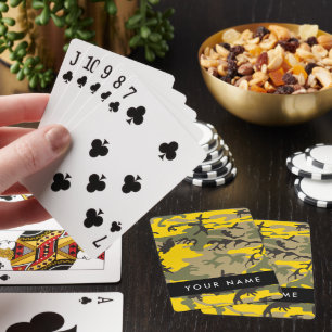 Jeu De Cartes Camouflage jaune et vert Votre nom Personnalisez