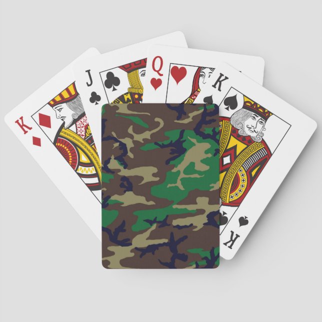 Jeu De Cartes Camouflage militaire des bois des États-Unis (dos)