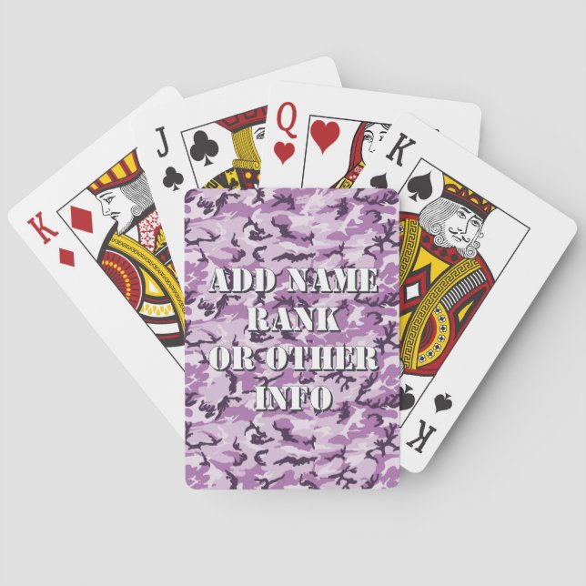 Jeu De Cartes Camouflage Militaire Forêt de Bois Rose (dos)