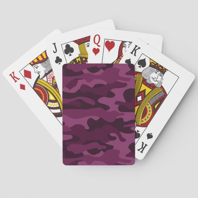 Jeu De Cartes Camouflage Monocolore Pourpre Tyrien (dos)