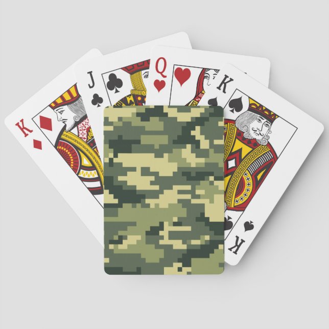 Jeu De Cartes Camouflage numérique en bois à 8 bits / Camo (dos)