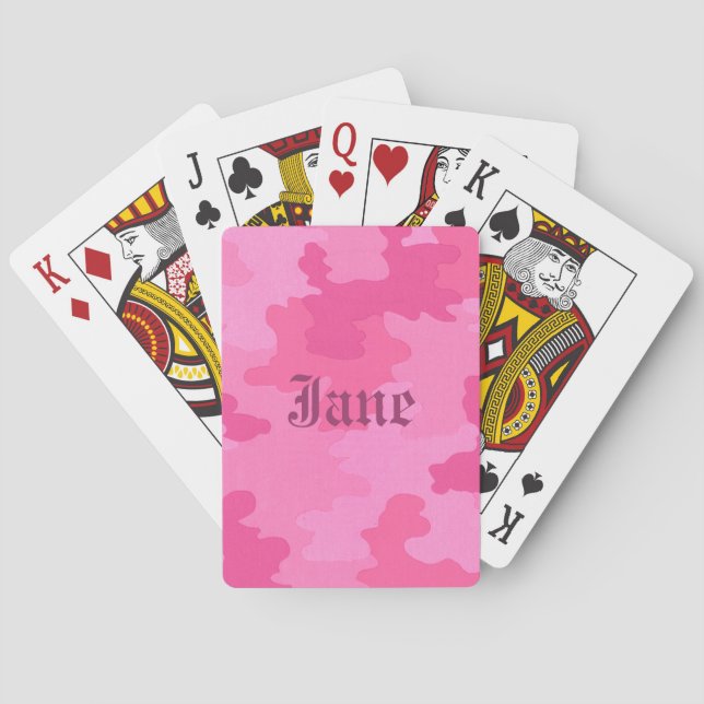 Jeu De Cartes Camouflage rose chaud personnalisé Lecture Cartes (dos)
