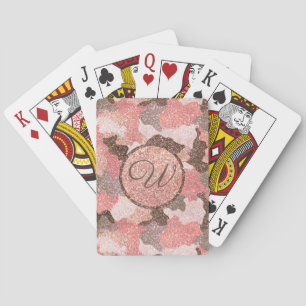 Jeu De Cartes Camouflage Rose Gold Camo Parties scintillant Glam