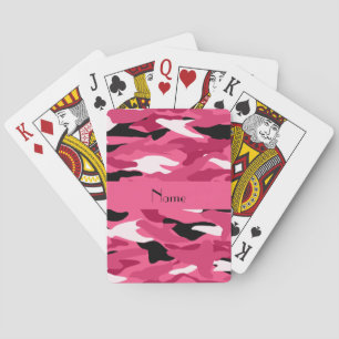 Jeu De Cartes Camouflage rose nommé personnalisé