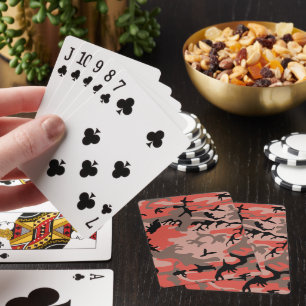 Jeu De Cartes Camouflage rouge et Brown, Armée
