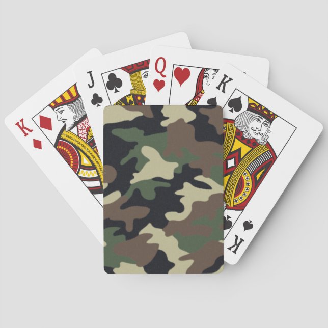 Jeu De Cartes Camouflage vert (dos)