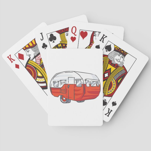Jeu De Cartes Camper rouge vintage (dos)