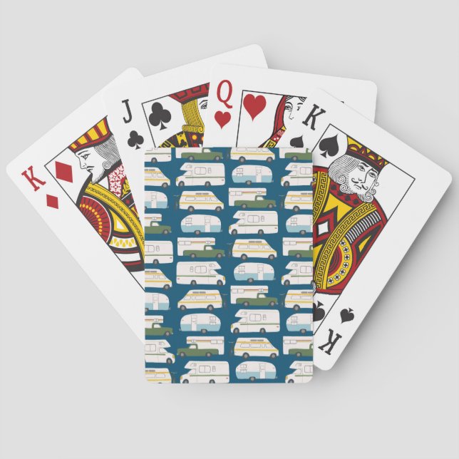 Jeu De Cartes Campers Cute Vintages Trailers RV Vanlife Motorhom (dos)