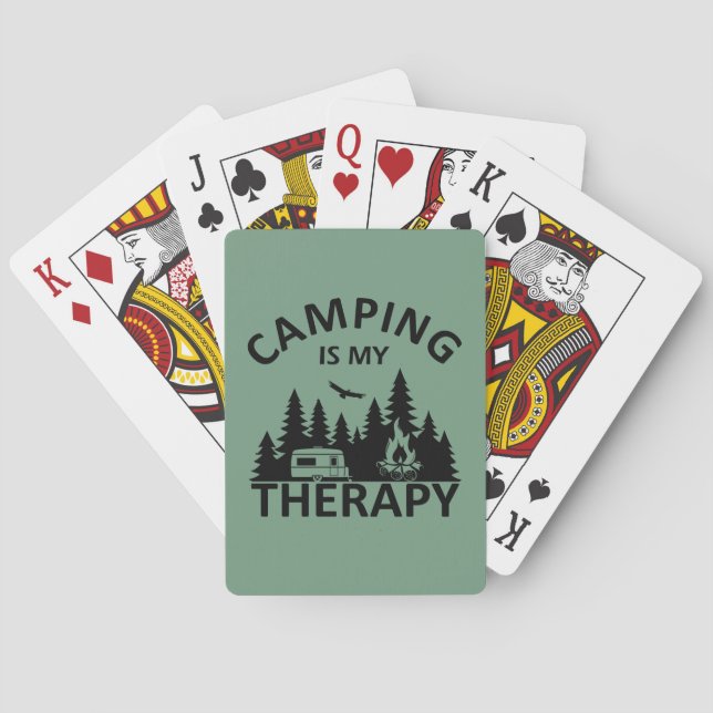 Jeu De Cartes Camping est ma thérapie drôle slogan de camper (dos)