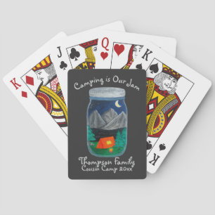 Jeu De Cartes Camping est Notre tente de Jam et les montagnes à