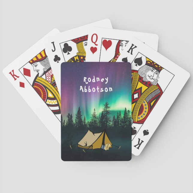 Jeu De Cartes Camping under the Aurora Borealis - Personalize (dos)