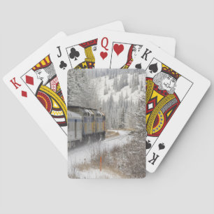 Jeu De Cartes Canada, Alberta. Train de neige de VIA Rail entre