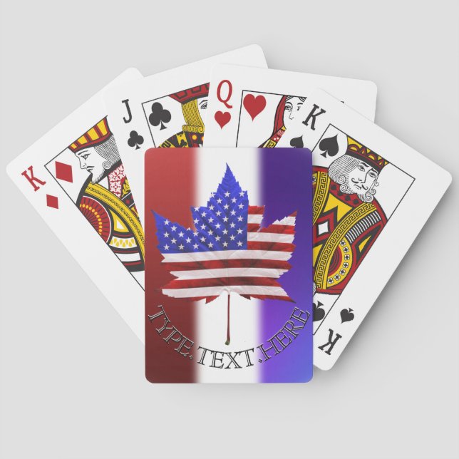 Jeu De Cartes Canada États-Unis Jouant aux cartes Souvenirs pers (dos)