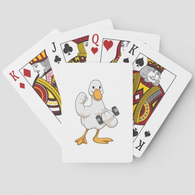 Jeu De Cartes Canard à Bodybuilding avec Dumbbell (dos)