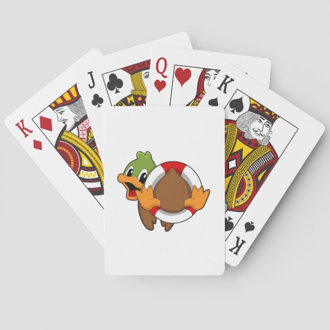 Jeu De Cartes Canard avec anneau de nage (dos)