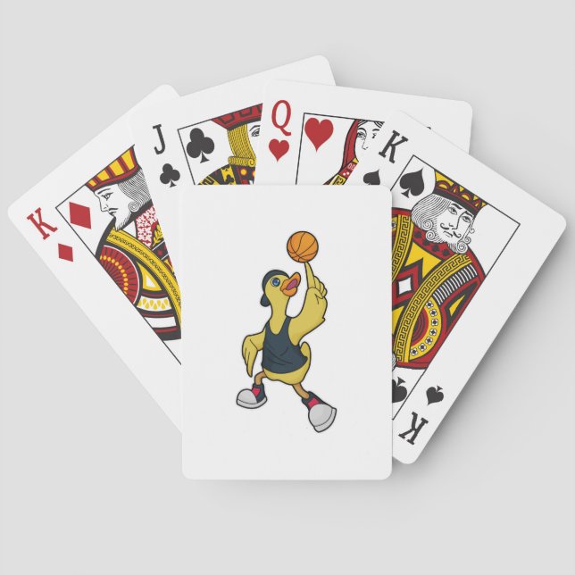 Jeu De Cartes Canard comme joueur de basketball avec basket-ball (dos)