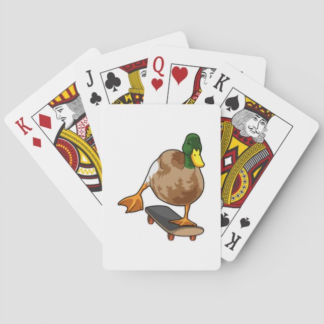 Jeu De Cartes Canard comme patineur avec skateboard (dos)