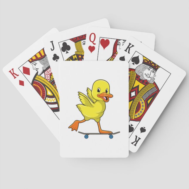 Jeu De Cartes Canard comme patineur avec skateboard (dos)