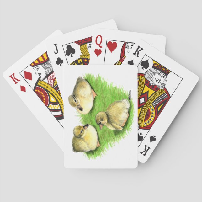 Jeu De Cartes Canetons de canard colvert enneigés (dos)