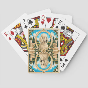 Jeu De Cartes Caniche, Art de chien à l'aquarelle vintage