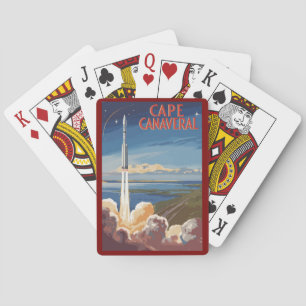 Jeu De Cartes Cape Canaveral Floride Art de voyage pictural Rétr