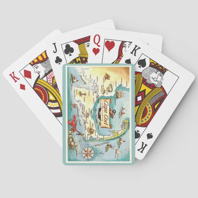 Jeu De Cartes Cape Cod MA Map Playing Cards (dos)
