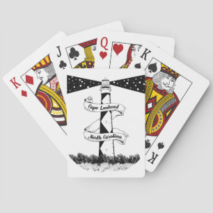 Jeu De Cartes Cape Lookout Lighthouse noir et blanc