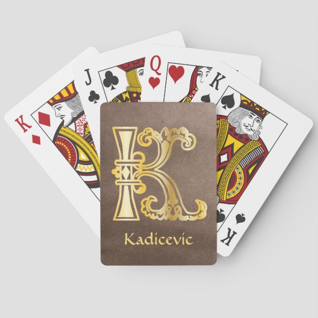 Jeu De Cartes Capitale décorative botanique médiévale K (dos)
