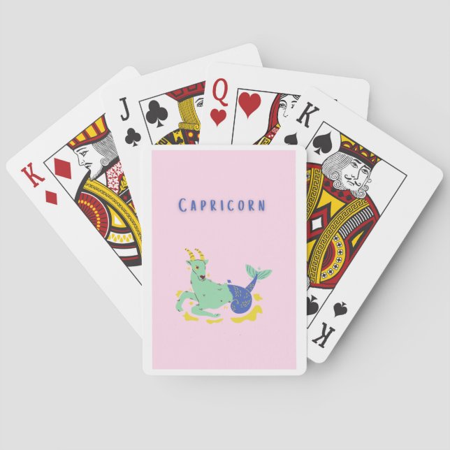 Jeu De Cartes Capricorne rose, zodiaque, impression d'étoile (dos)