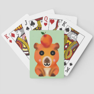 Jeu De Cartes Capybara Mignon et Flou avec Orange   Ar Kawaii An